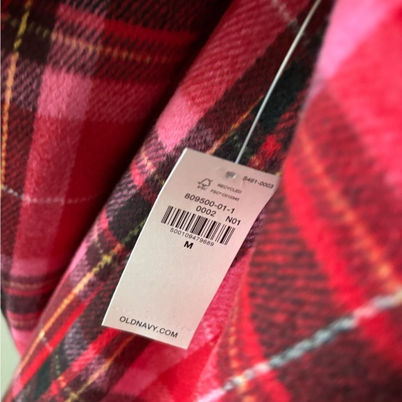 NWT Old Navy Soft Brushed Overcoat Red Tartan Plaid - Picture 8 of 10